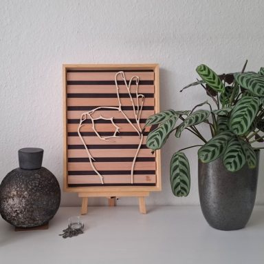 houten NGT handvorm voor 'perfect' op houten paneel met verticale lamellen
